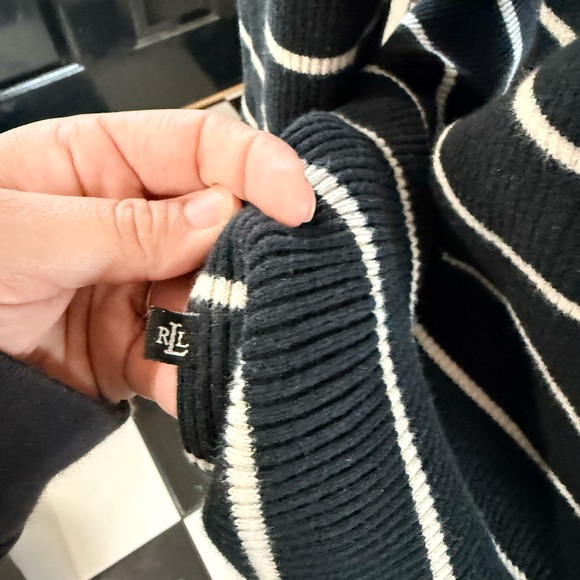 Ralph Lauren Black and White Striped Sweater - Picture 3 of 4